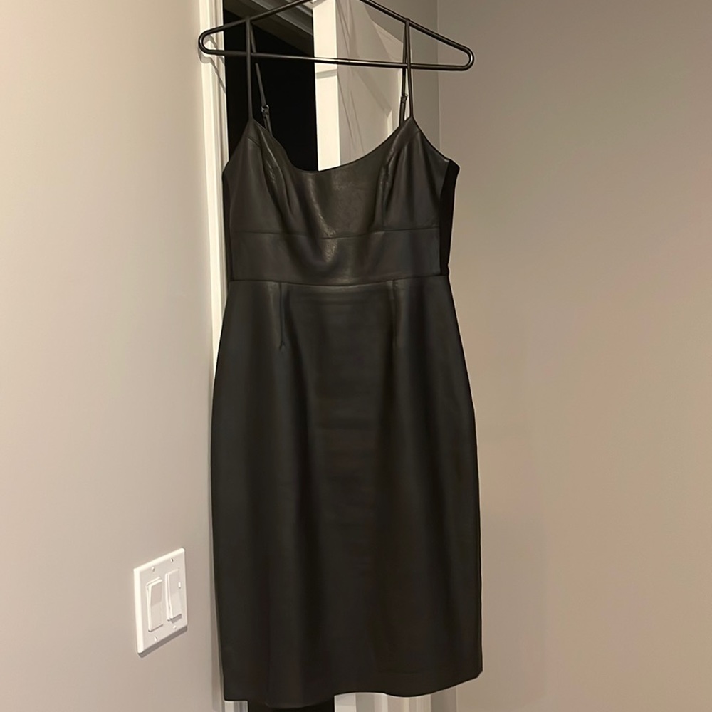 BCBGMAXAZRIA Faux Leather Bodycon Dress - Black | Sz. 6